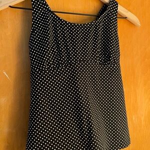 Lands' End Black & White Polka Dot Tankini Swim Too Women’s Size 6